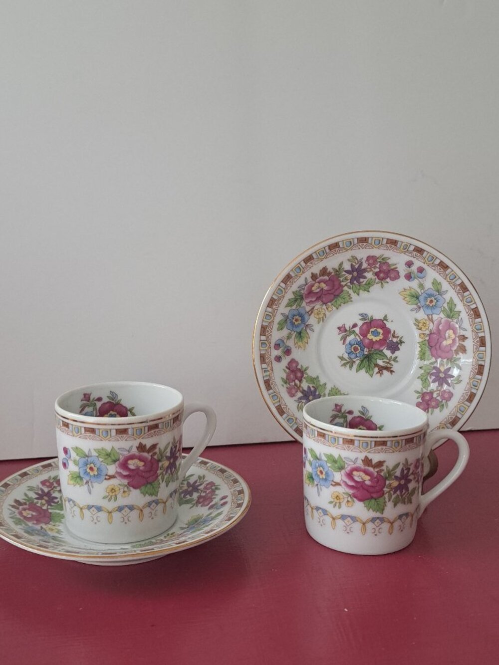Set of Two Teacups and Saucers
